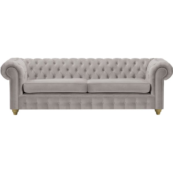 Chesterfield Max 3 Seater Sofa, grey, Leg colour: wax black