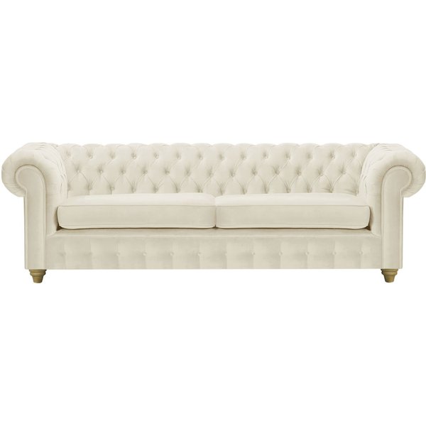 Chesterfield Max 3 Seater Sofa, light beige, Leg colour: wax black