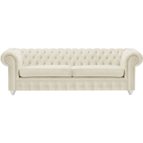 Chesterfield Max 3 Seater Sofa, light beige, Leg colour: white
