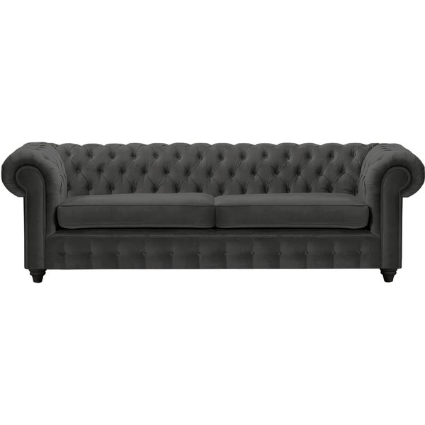 Chesterfield Max 3 Seater Sofa, black, Leg colour: black
