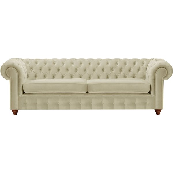 Chesterfield Max 3 Seater Sofa, mink, Leg colour: dark oak