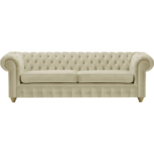 Chesterfield Max 3 Seater Sofa, mink, Leg colour: wax black