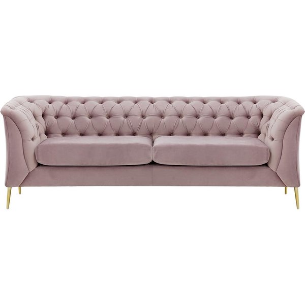 Chesterfield Modern 2,5 Seater Sofa, lilac, Leg colour: gold metal