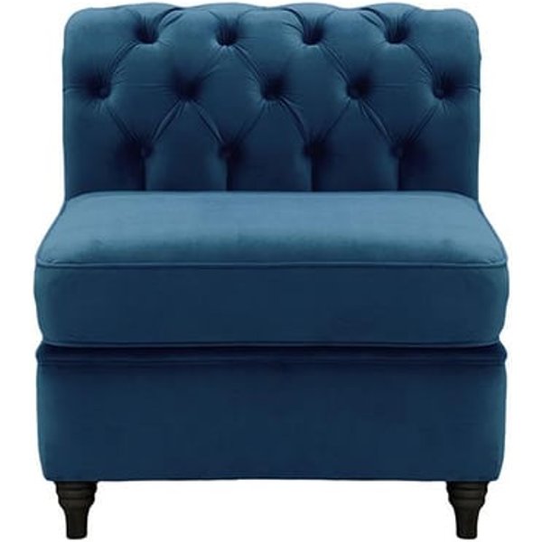 Chesterfield Single Modular Unit (1CP), blue, Leg colour: black