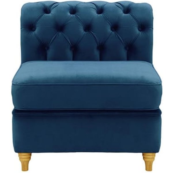 Chesterfield Single Modular Unit (1CP), blue, Leg colour: like oak
