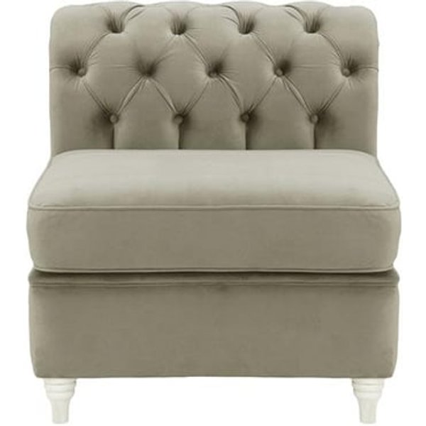 Chesterfield Single Modular Unit (1CP), grey, Leg colour: white