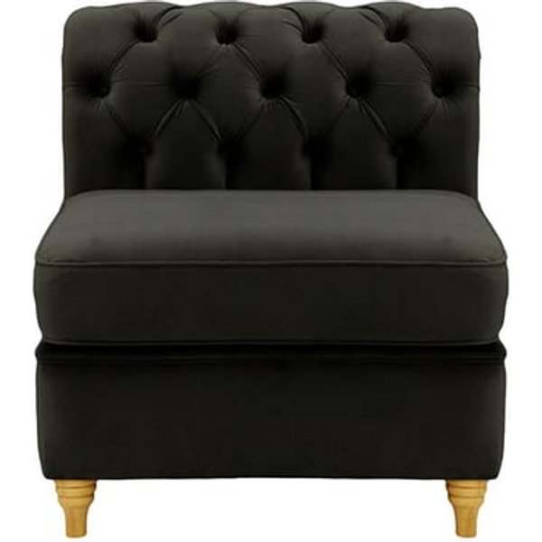 Chesterfield Single Modular Unit (1CP), black, Leg colour: like oak
