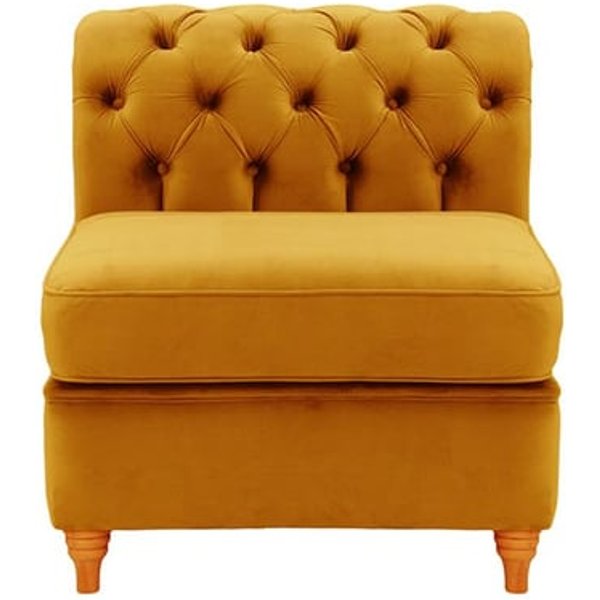 Chesterfield Single Modular Unit (1CP), mustard, Leg colour: aveo