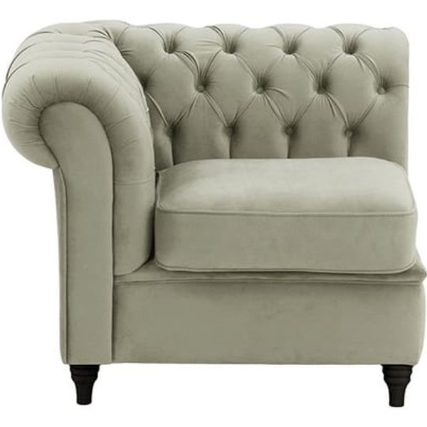 Chesterfield Single LHF Modular Unit (1L), silver, Leg colour: black
