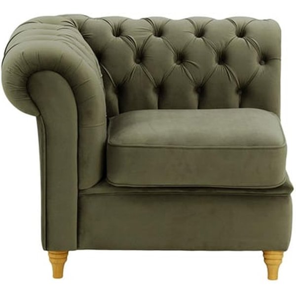 Chesterfield Single LHF Modular Unit (1L), graphite, Leg colour: like oak