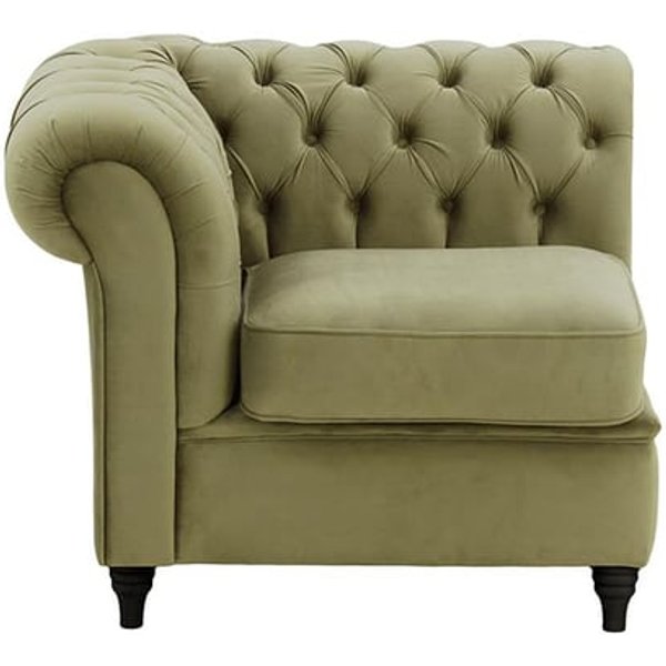 Chesterfield Single LHF Modular Unit (1L), mink, Leg colour: black