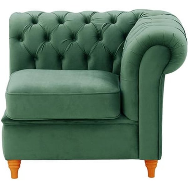 Chesterfield Single RHF Modular Unit (1R), dirty blue, Leg colour: aveo