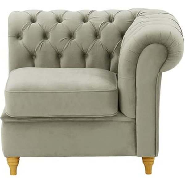 Chesterfield Single RHF Modular Unit (1R), silver, Leg colour: like oak