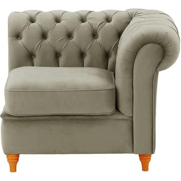 Chesterfield Single RHF Modular Unit (1R), grey, Leg colour: aveo