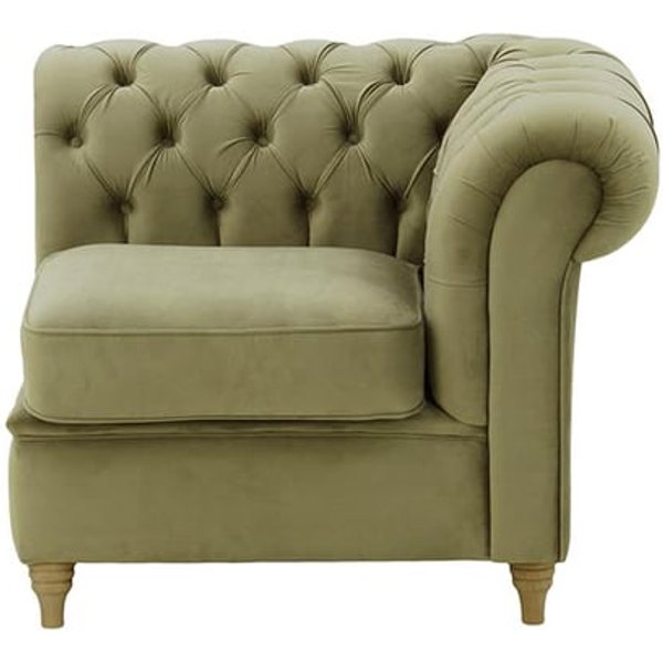 Chesterfield Single RHF Modular Unit (1R), mink, Leg colour: wax black