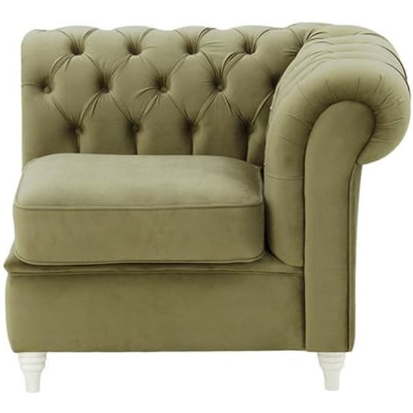 Chesterfield Single RHF Modular Unit (1R), mink, Leg colour: white