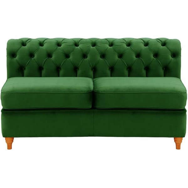 Chesterfield 2 Seater Modular Unit (2CP), dark green, Leg colour: aveo