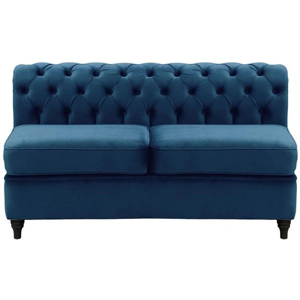 Chesterfield 2 Seater Modular Unit (2CP), blue, Leg colour: black