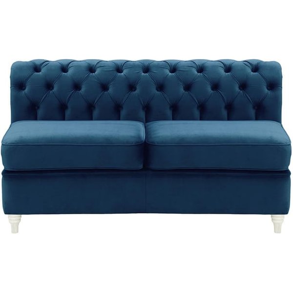 Chesterfield 2 Seater Modular Unit (2CP), blue, Leg colour: white