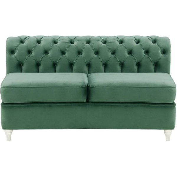 Chesterfield 2 Seater Modular Unit (2CP), dirty blue, Leg colour: white