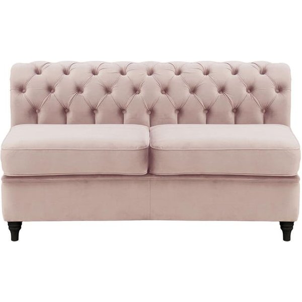 Chesterfield 2 Seater Modular Unit (2CP), lilac, Leg colour: black