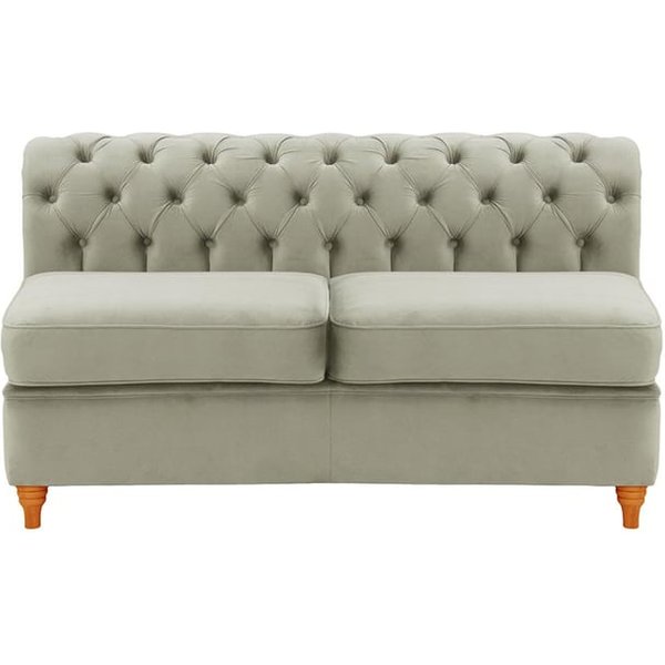 Chesterfield 2 Seater Modular Unit (2CP), silver, Leg colour: aveo