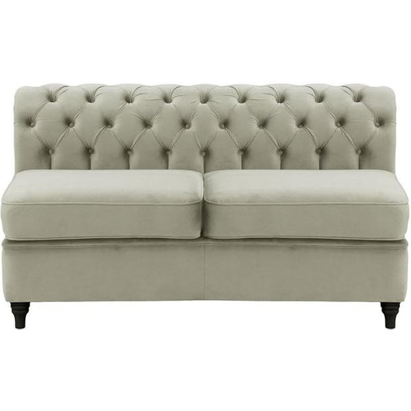 Chesterfield 2 Seater Modular Unit (2CP), silver, Leg colour: black