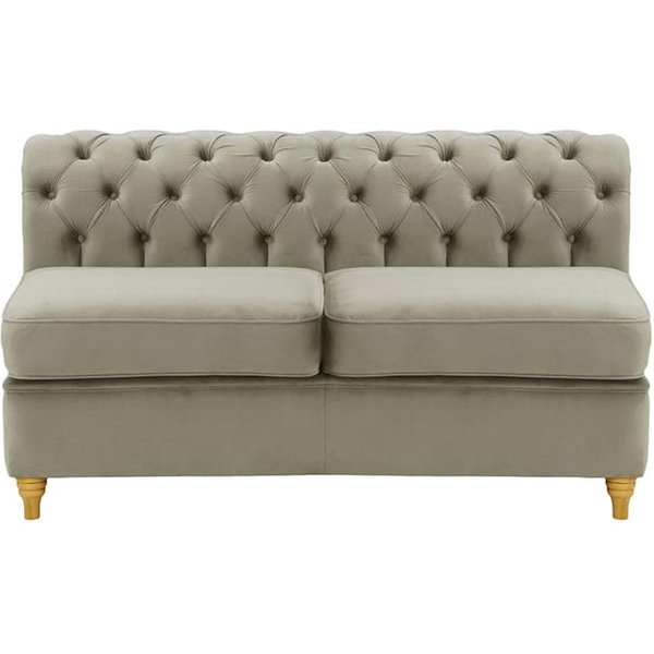 Chesterfield 2 Seater Modular Unit (2CP), grey, Leg colour: like oak