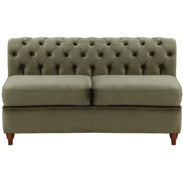 Chesterfield 2 Seater Modular Unit (2CP), graphite, Leg colour: dark oak