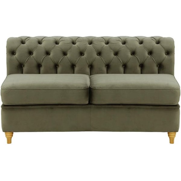 Chesterfield 2 Seater Modular Unit (2CP), graphite, Leg colour: like oak