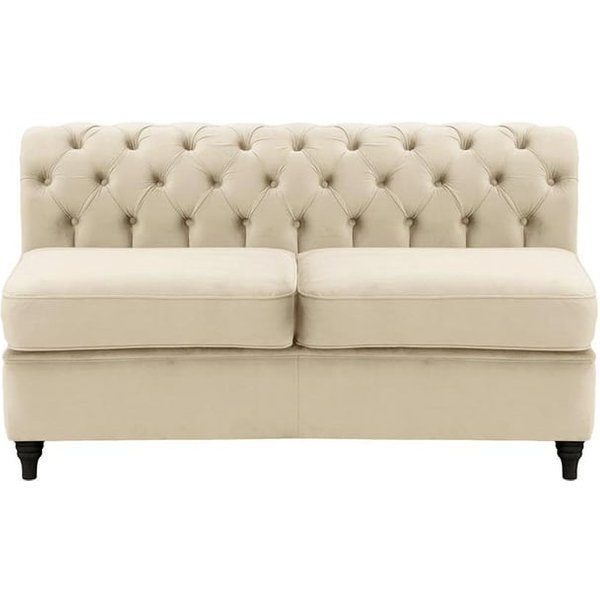 Chesterfield 2 Seater Modular Unit (2CP), light beige, Leg colour: black