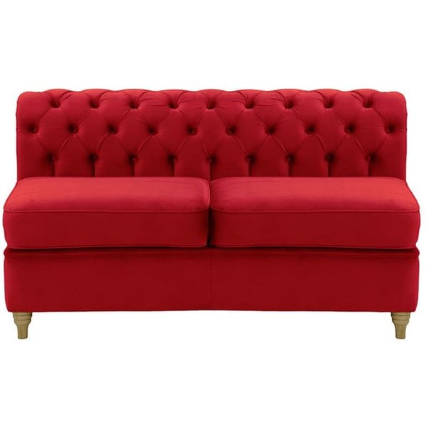 Chesterfield 2 Seater Modular Unit (2CP), dark red, Leg colour: wax black