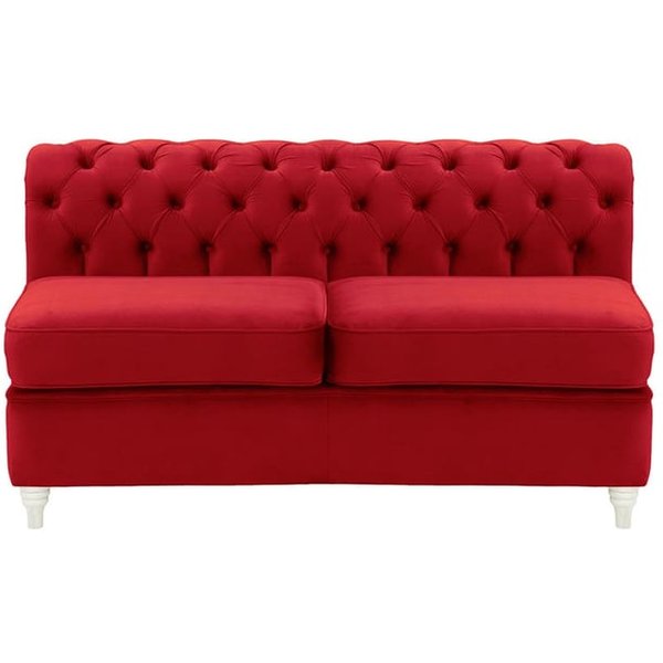 Chesterfield 2 Seater Modular Unit (2CP), dark red, Leg colour: white
