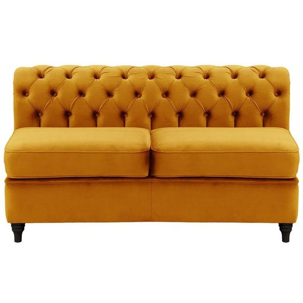 Chesterfield 2 Seater Modular Unit (2CP), mustard, Leg colour: black