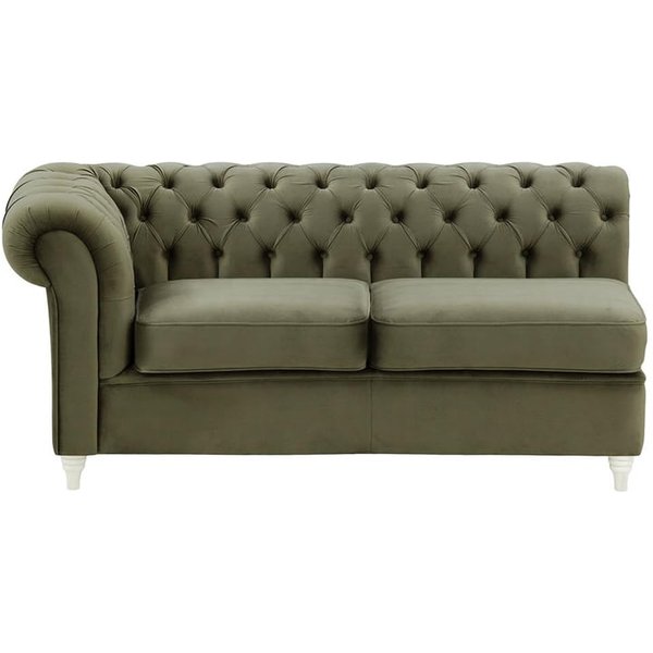 Chesterfield 2 Seater LHF Corner Modular Unit (2L), graphite, Leg colour: white