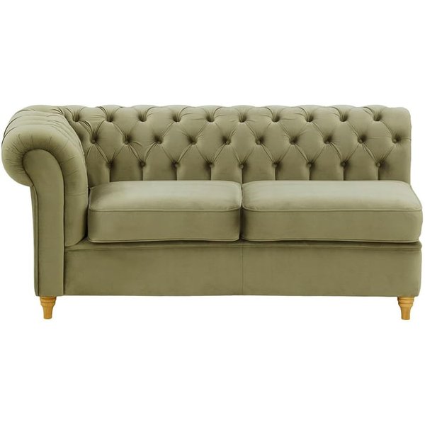 Chesterfield 2 Seater LHF Corner Modular Unit (2L), mink, Leg colour: like oak