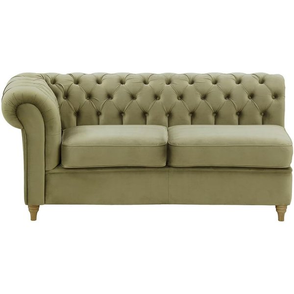 Chesterfield 2 Seater LHF Corner Modular Unit (2L), mink, Leg colour: wax black