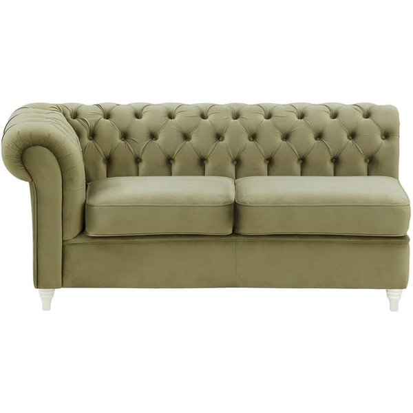 Chesterfield 2 Seater LHF Corner Modular Unit (2L), mink, Leg colour: white