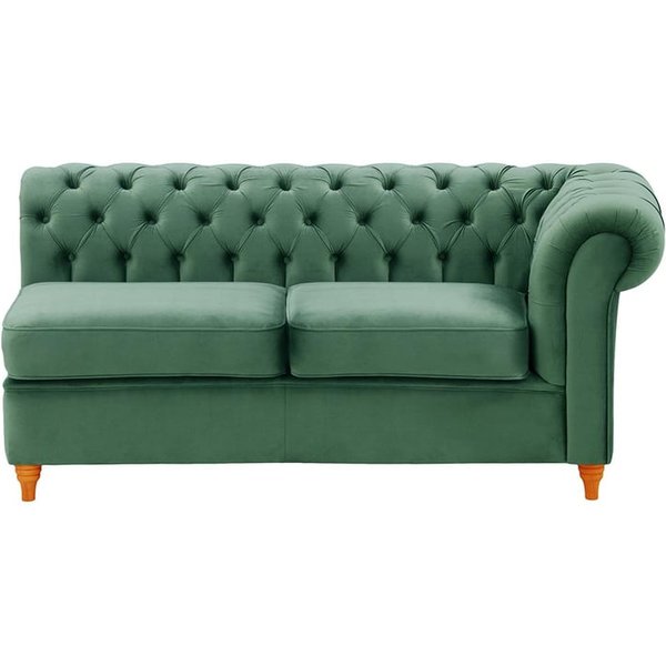 Chesterfield 2 Seater RHF Corner Modular Unit (2R), dirty blue, Leg colour: aveo