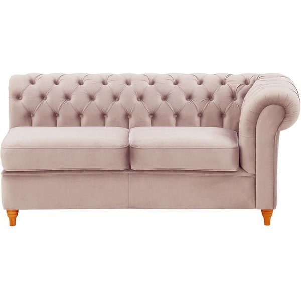 Chesterfield 2 Seater RHF Corner Modular Unit (2R), lilac, Leg colour: aveo