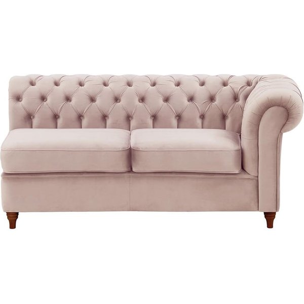 Chesterfield 2 Seater RHF Corner Modular Unit (2R), lilac, Leg colour: dark oak