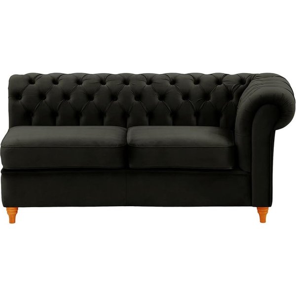 Chesterfield 2 Seater RHF Corner Modular Unit (2R), black, Leg colour: aveo