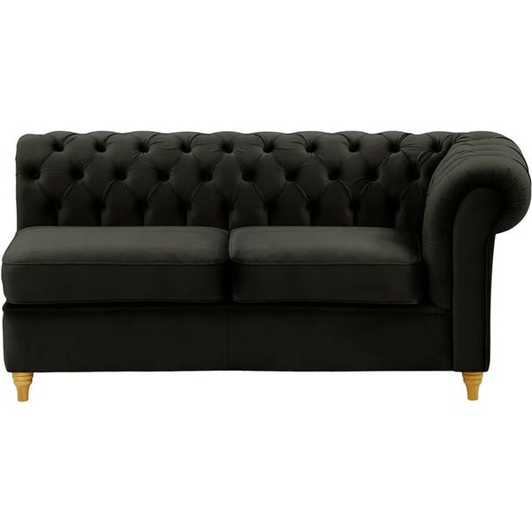 Chesterfield 2 Seater RHF Corner Modular Unit (2R), V 33 - Rust, Leg colour: black