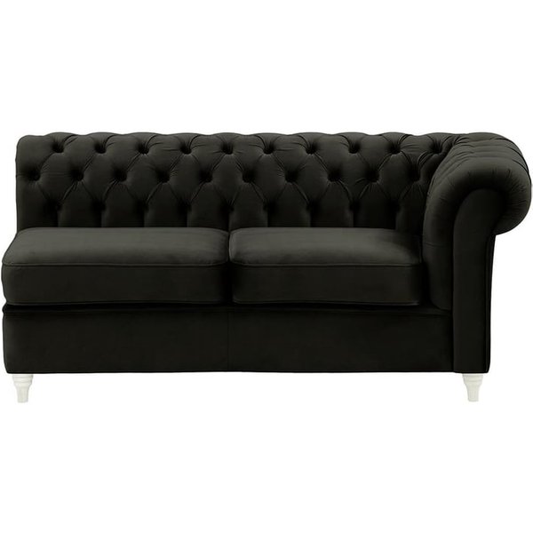 Chesterfield 2 Seater RHF Corner Modular Unit (2R), black, Leg colour: white