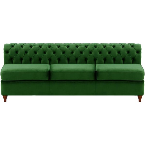 Chesterfield 3 Seater Modular Unit (3CP), dark green, Leg colour: dark oak
