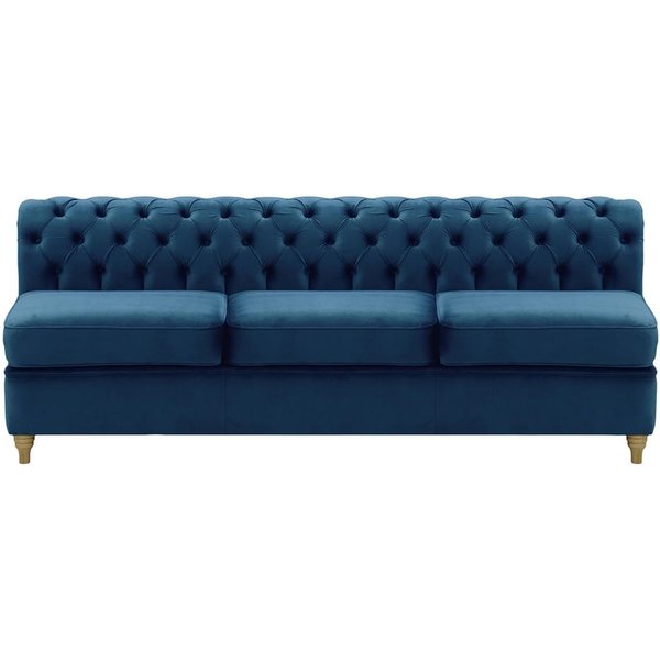 Chesterfield 3 Seater Modular Unit (3CP), blue, Leg colour: wax black