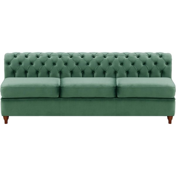 Chesterfield 3 Seater Modular Unit (3CP), dirty blue, Leg colour: dark oak