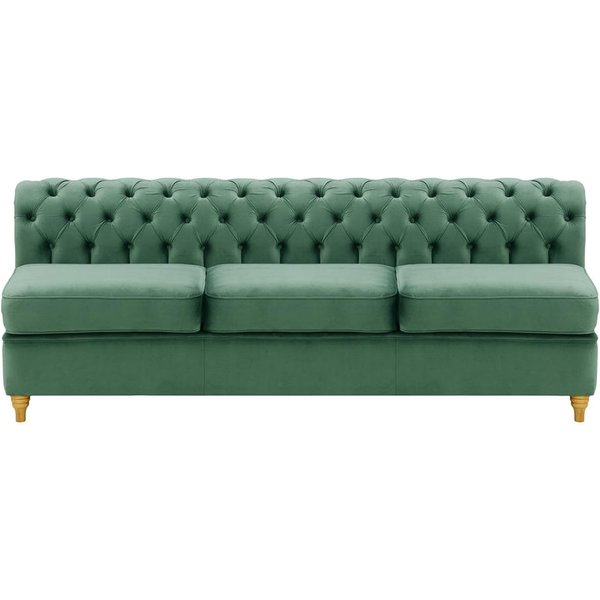 Chesterfield 3 Seater Modular Unit (3CP), dirty blue, Leg colour: like oak