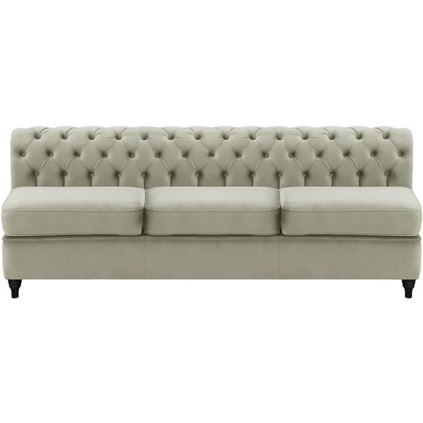 Chesterfield 3 Seater Modular Unit (3CP), silver, Leg colour: black