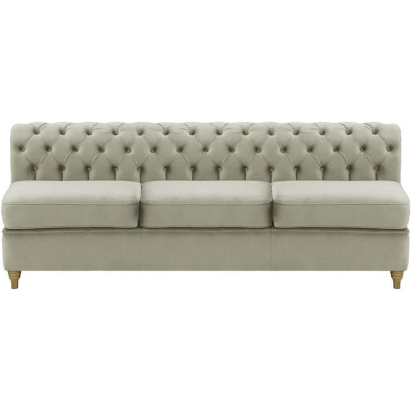 Chesterfield 3 Seater Modular Unit (3CP), silver, Leg colour: wax black